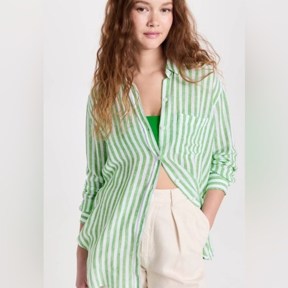 Women's Rails Jaylin Stripe Linen Blend Tunic Shirt​​​